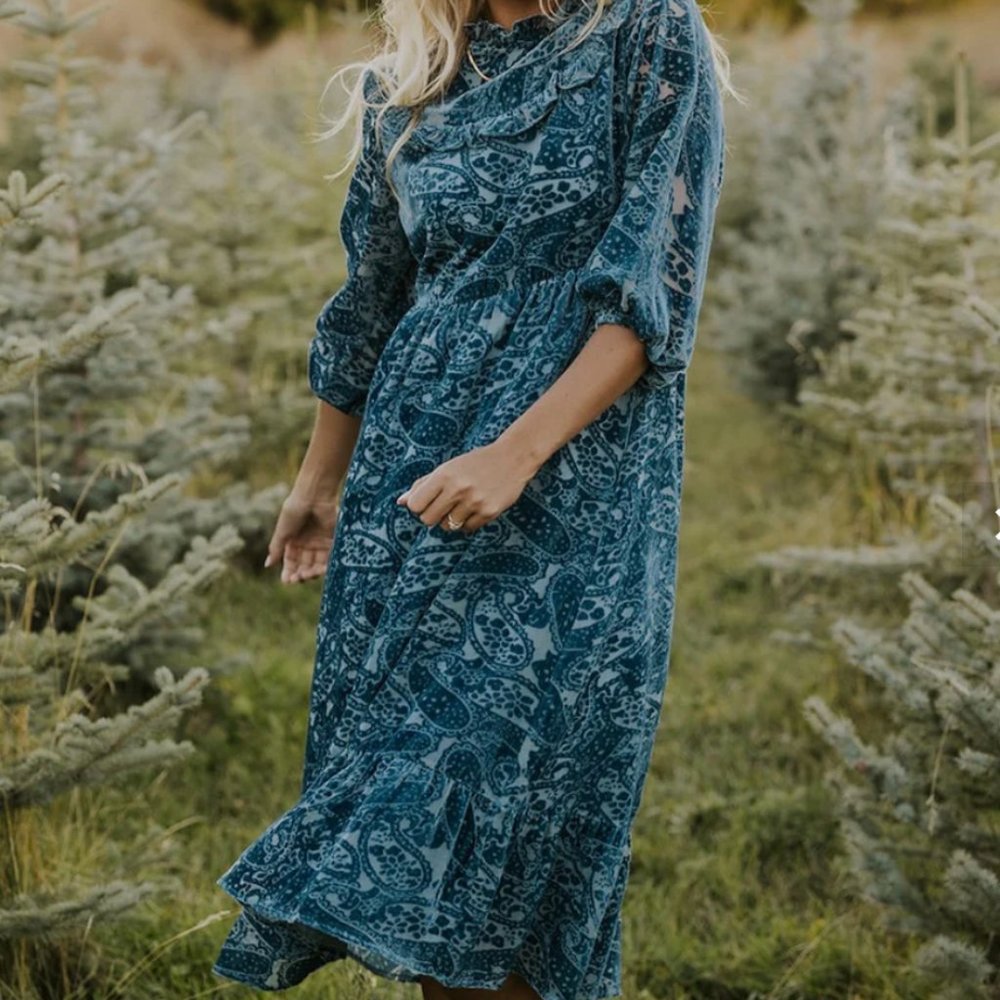 Roolee Blue Velvet Dress NWT size XXXL